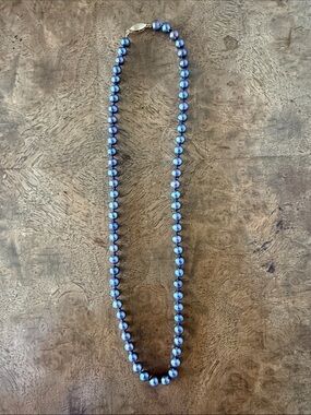Blue Pearl Bead Necklace - Women's Jewelry